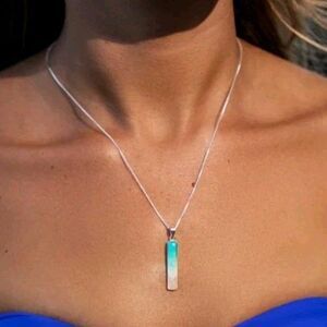 Sterling Silver Vertical Bar Necklace 18" Wellington Michael